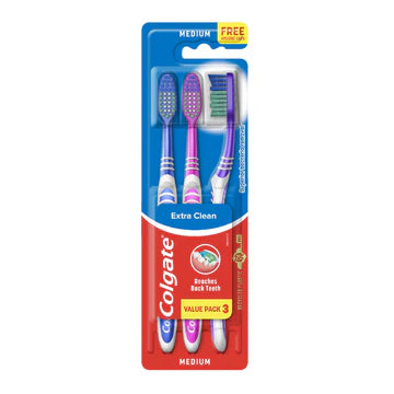 Colgate Medium Extra Clean Triple Pack Toothbrush