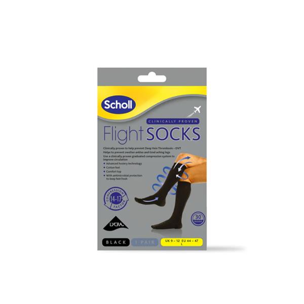 Scholl Flight Socks 9-12 Cotton