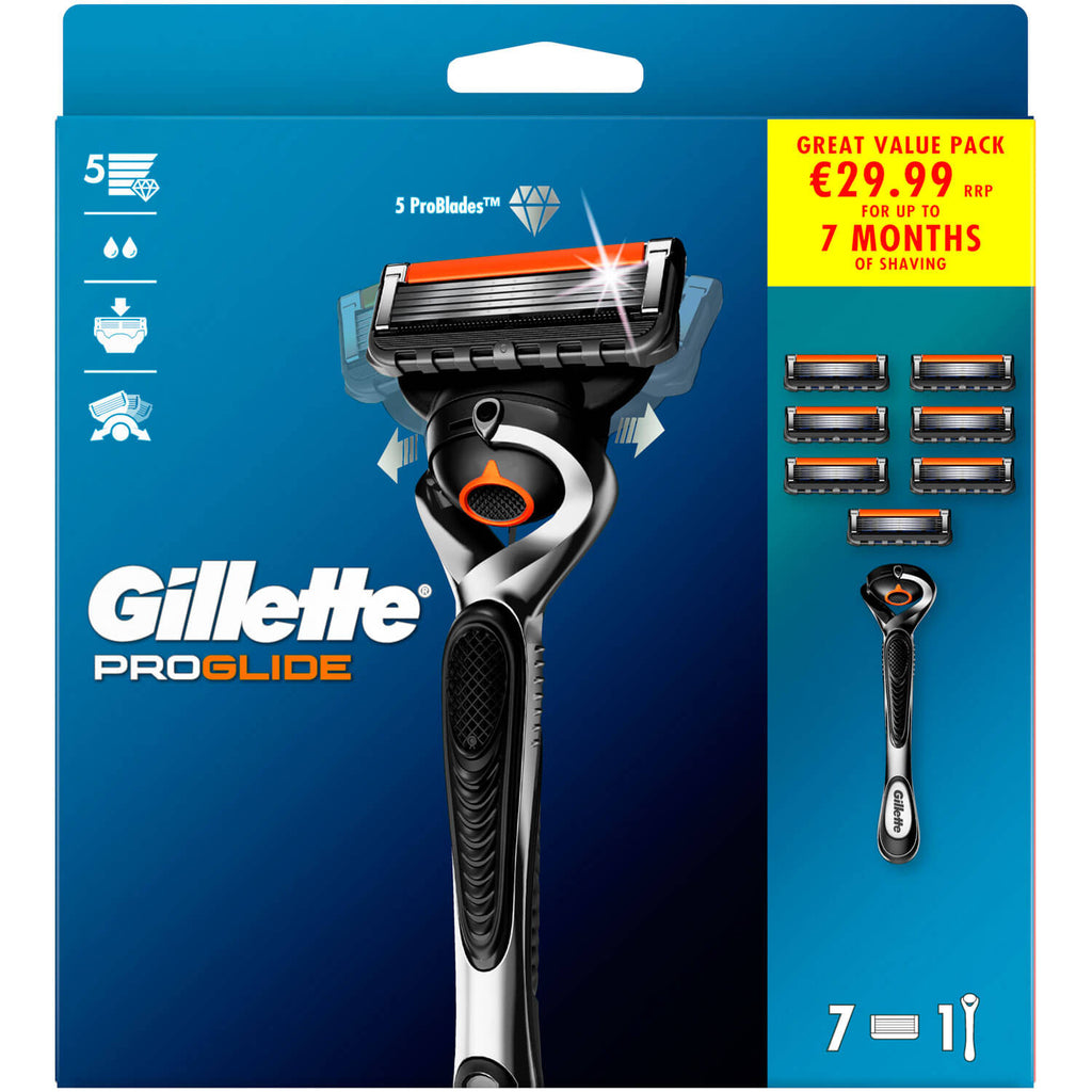 Gillette Proglide Razor + 7 Blades BIG BLADE PACK | Flynn's Pharmacy ...