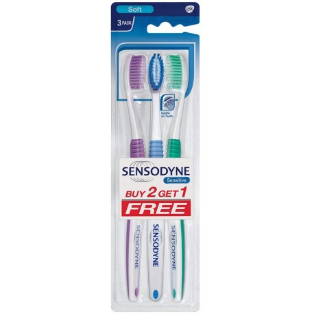 Sensodyne Sensitive 3pk Toothbrushes soft