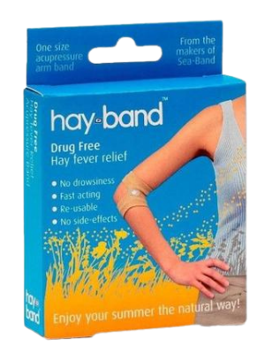 Hay-Band Drug-Free Acupressure Band has been designed to help relieve symptoms of allergies including hayfever and headache pain