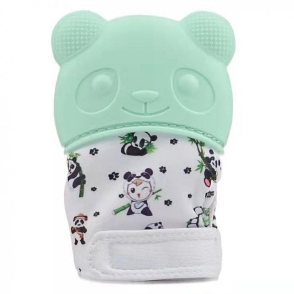 Happy Baby Panda Teething Mitt Green & Blue